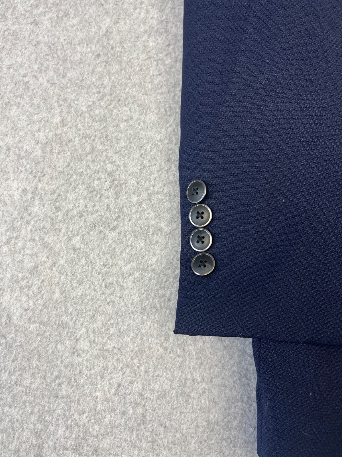 Pronto Uomo Platinum Blazer Mens 42L Navy Wool Blend 2 Button Modern Fit Stretch