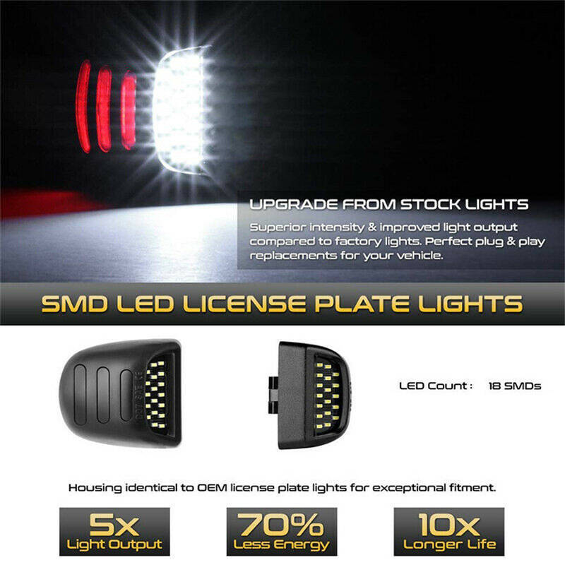 Plug-N-Play LED License Number Plate Light For Chevy Silverado 1500 2500 3500