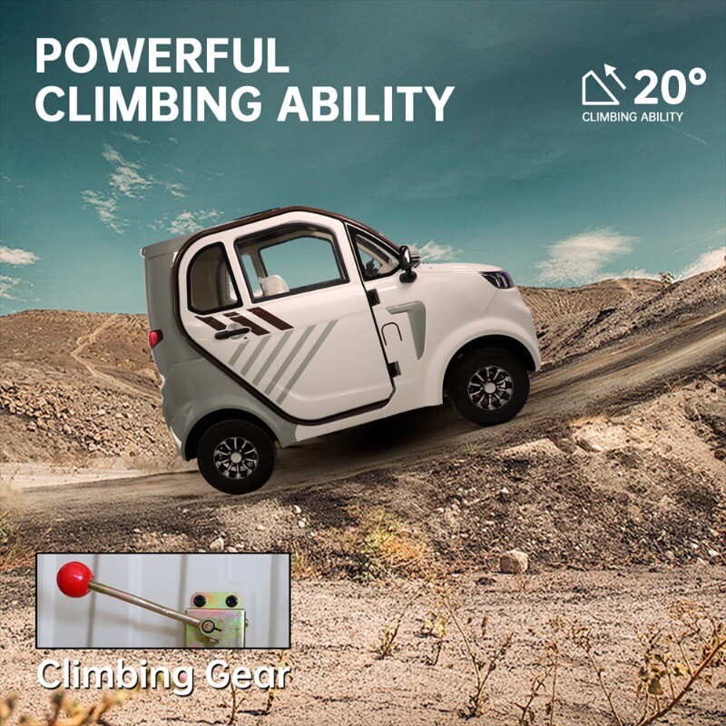 1500W 4 Wheel Fully Enclosed Mobility Scooter Car 3-Speed 40 mile 660lb Capatity