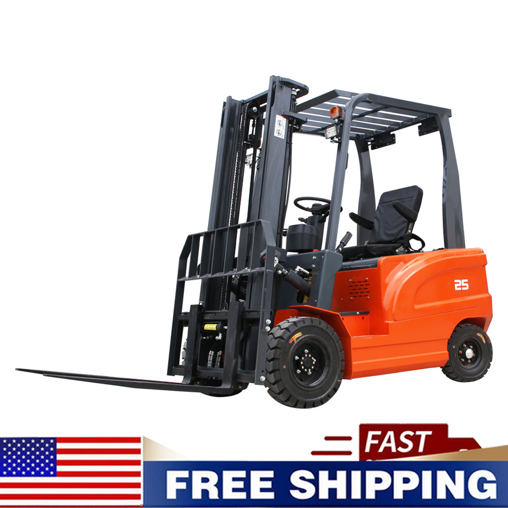 Electric Forklift 2.5Ton 5500lbs W/60V 70Ah Charger Side Shift Solid FREE SHIP