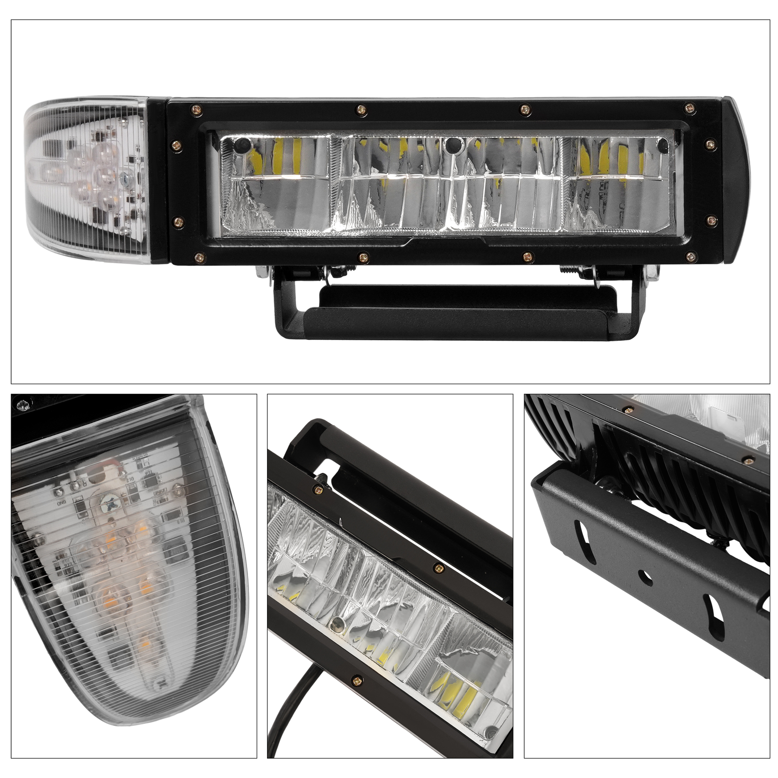 2PCS Universal Headlight Heated LED Plow Lights Replaces #1312100