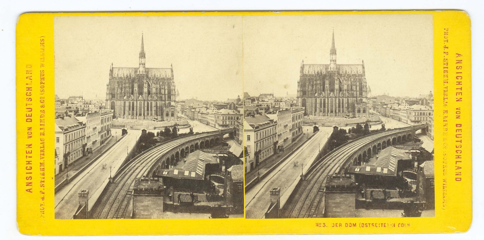 G2143~ GERMANY – Cologne Cathedral c.1870s Stereoview – J. Stiehm