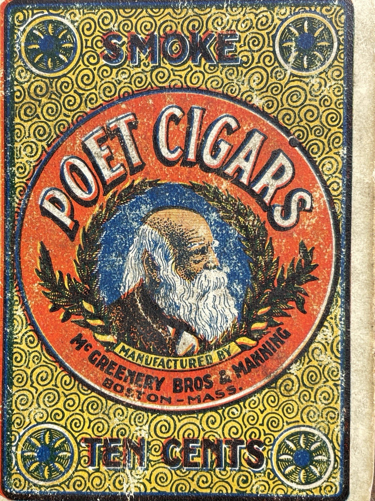 Antique Single Poets Cigars Playing Card from American Playing Card Co c1895