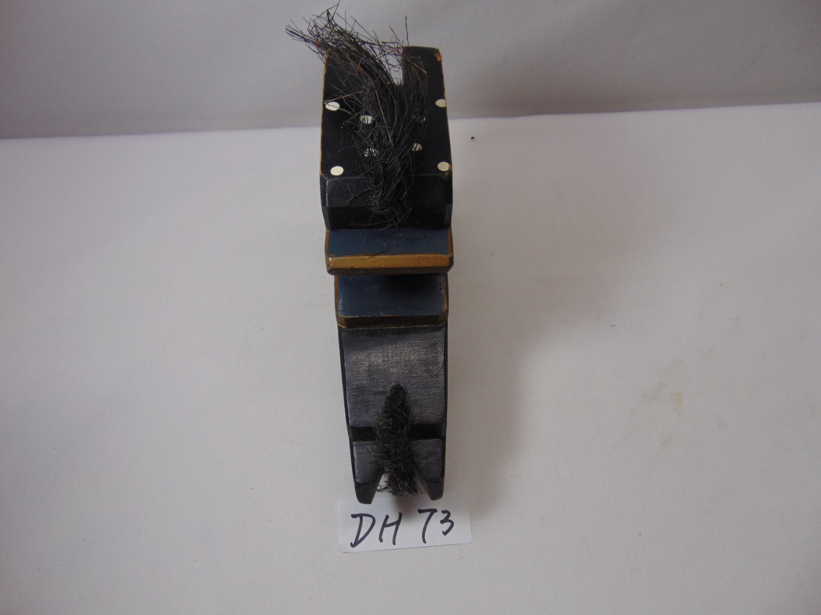 Vintage Hachinohe Yawata-Uma Black Horse Hand-painted Wooden Japanese Folk Art