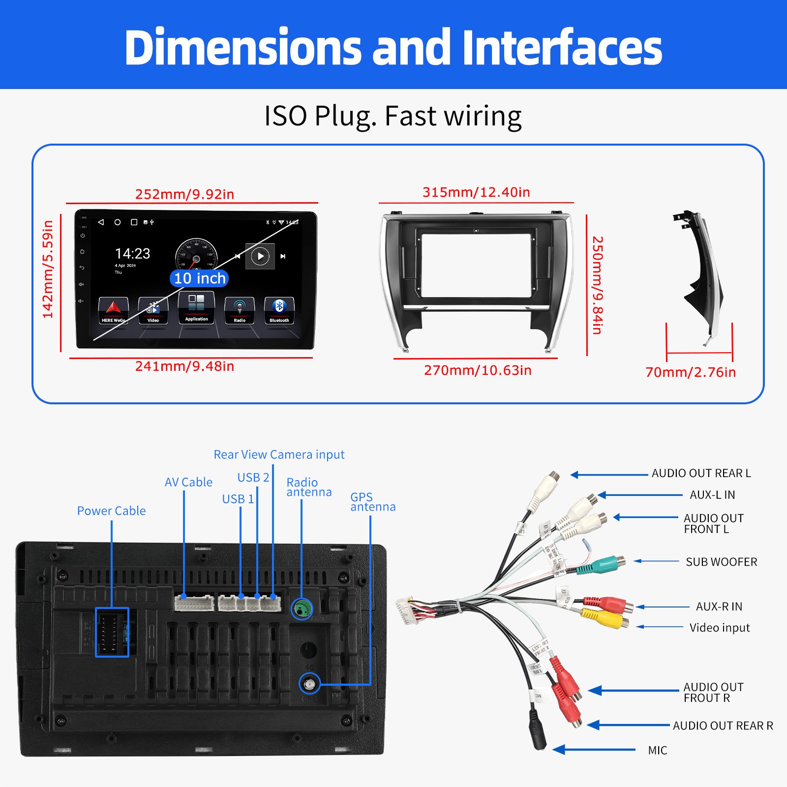 Android 15 Carplay For 2015-2017 Toyota Camry Car Stereo Radio GPS Navi BT WIFI