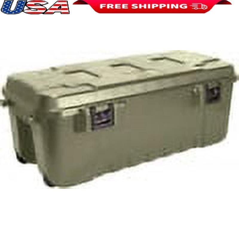 Large Lockable Storage Trunk W/ Wheels Durable Plastic Storage Box Tools Gear US