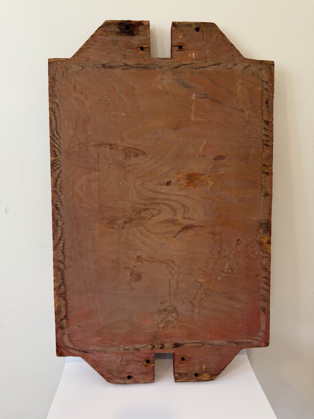 Antique Industrial Wood Foundry Mold Abstract Wall Art Crown Vines Leaves