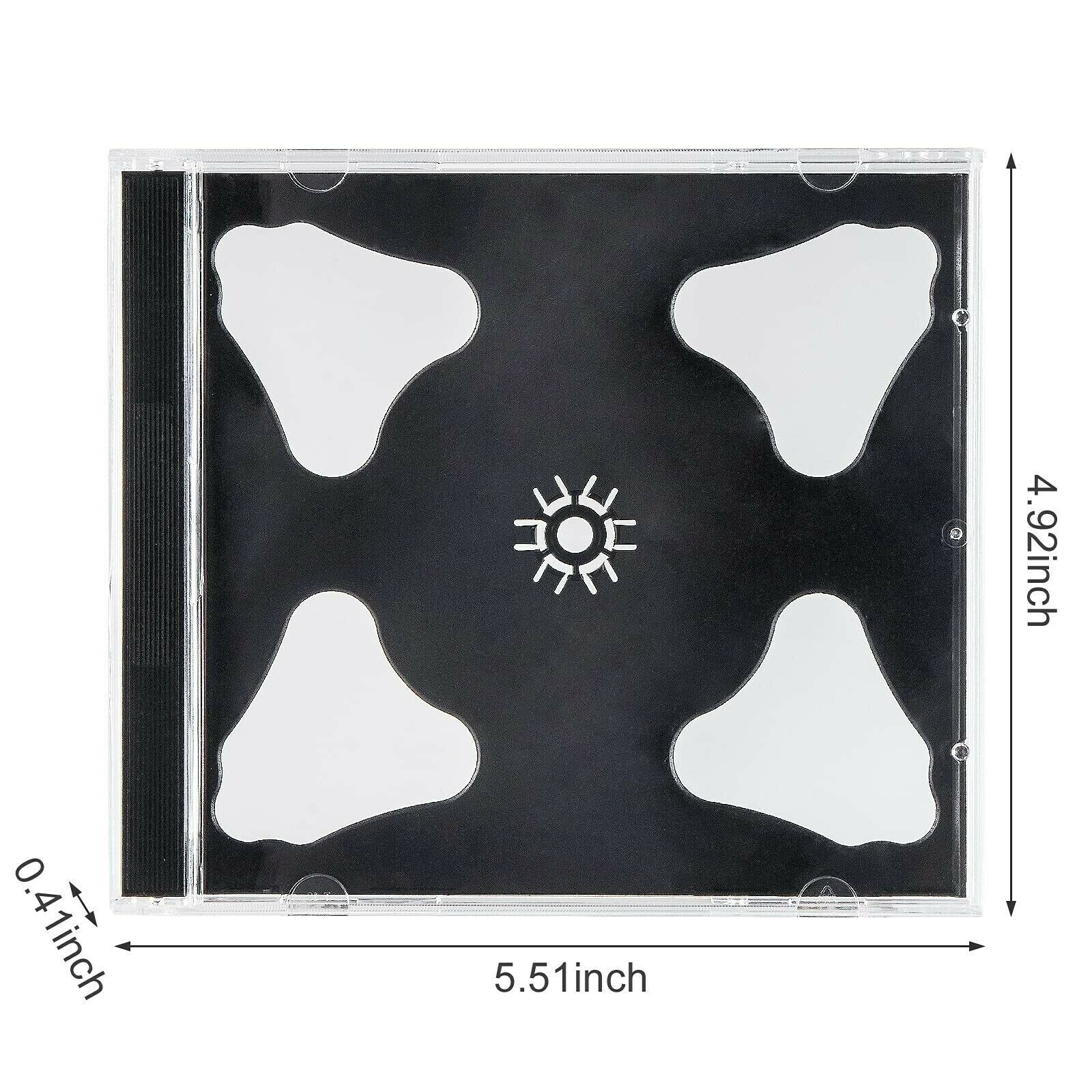 10 Pack Maxtek 10.4 mm Standard Double 2 Discs Capacity CD Jewel Case Black Tray