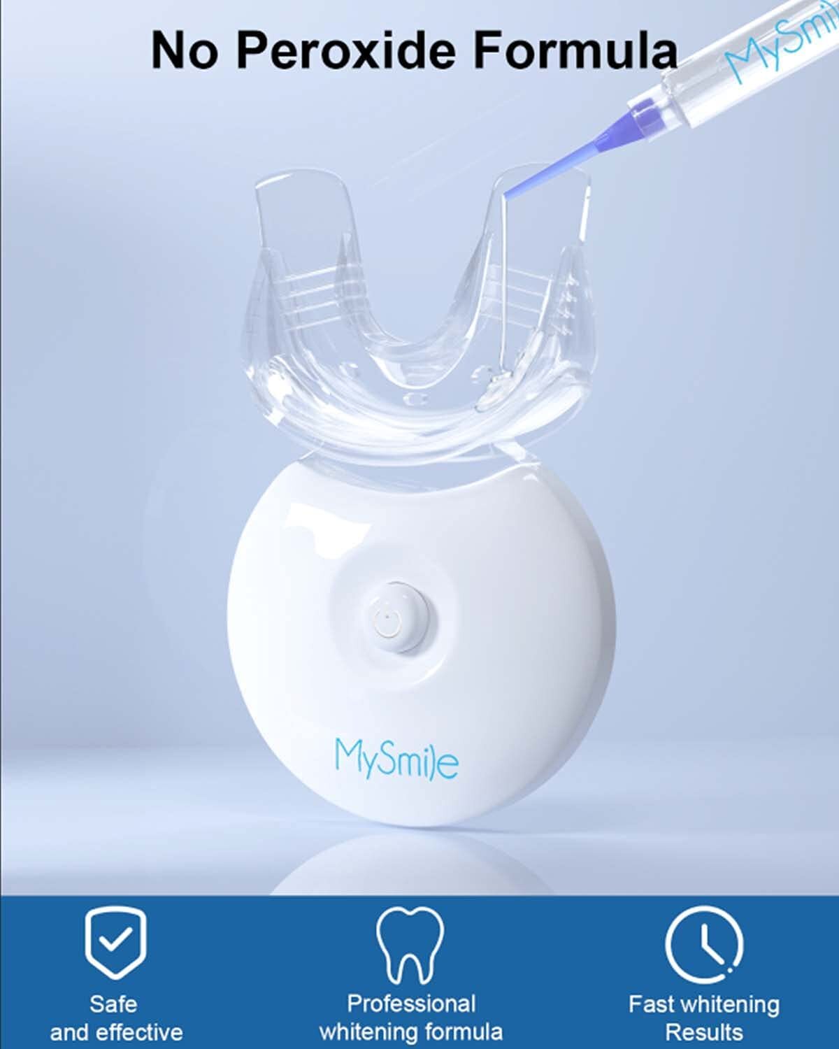 MySmile PAP Teeth Whitening Kit with 5LED Light Upper Lower Tray Whitener Gel