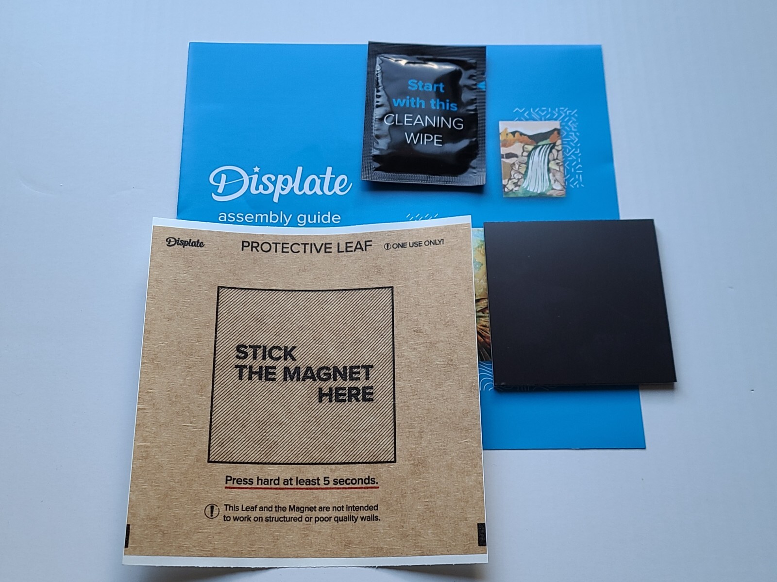 Displate Wall Mounting Kit - Complete w/ Magnet, Protective Leaf & Cleaning Pad