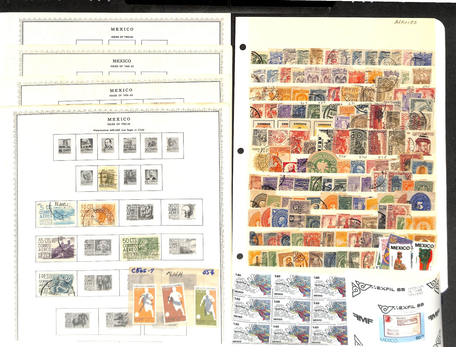 Mexico Stamp Collection on 35 Regent & Stock Pages, 1863-1971 (BK)
