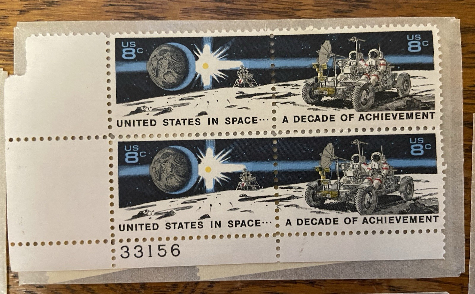 USPS LOT/6 VINTAGE PLATE BLOCK SPACE-APOLLO 8-PIONEER JUPITER-MARINER 10- MNH