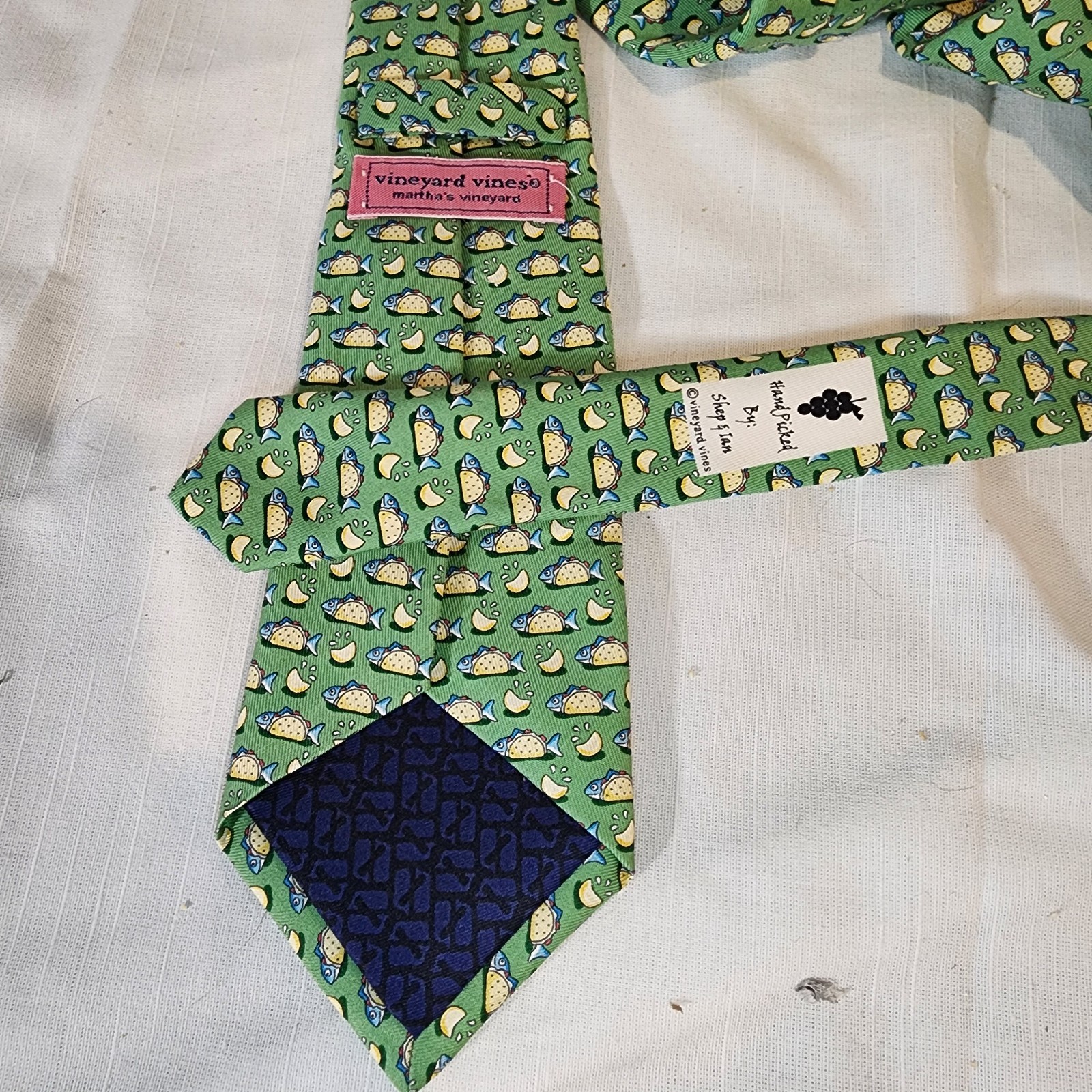 Vineyard Vines, Shep & Ian, Boy's Silk Necktie, Green, Fish Tacos, USA, Nice!