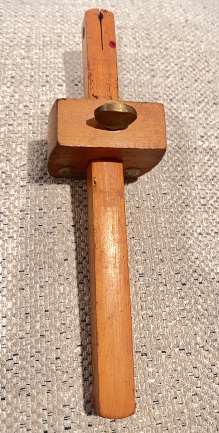 Antique Wooden Marking Gauge Mortise Marking Gauge Brass Patent Jan 12 1886
