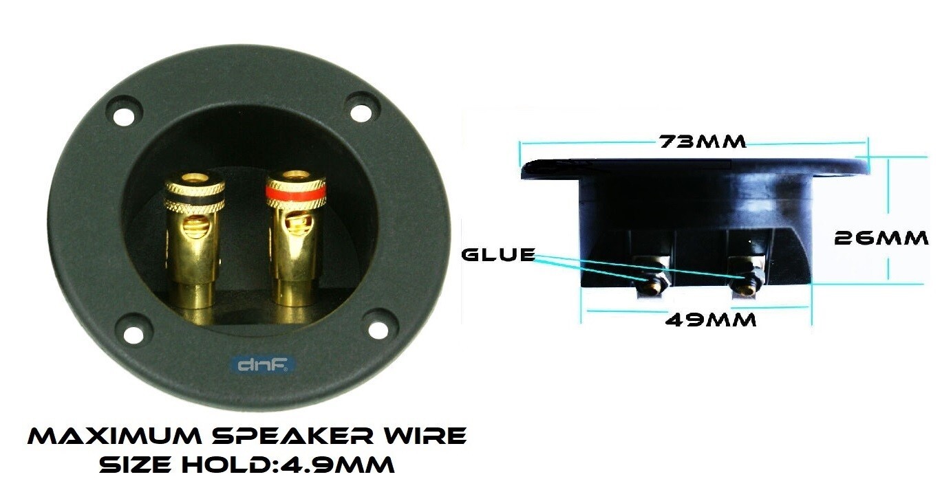 SPEAKER BOX TERMINAL ROUND SPRING CUP CONNECTOR SUBWOOFER ENCLOSURE WIRE INSTALL