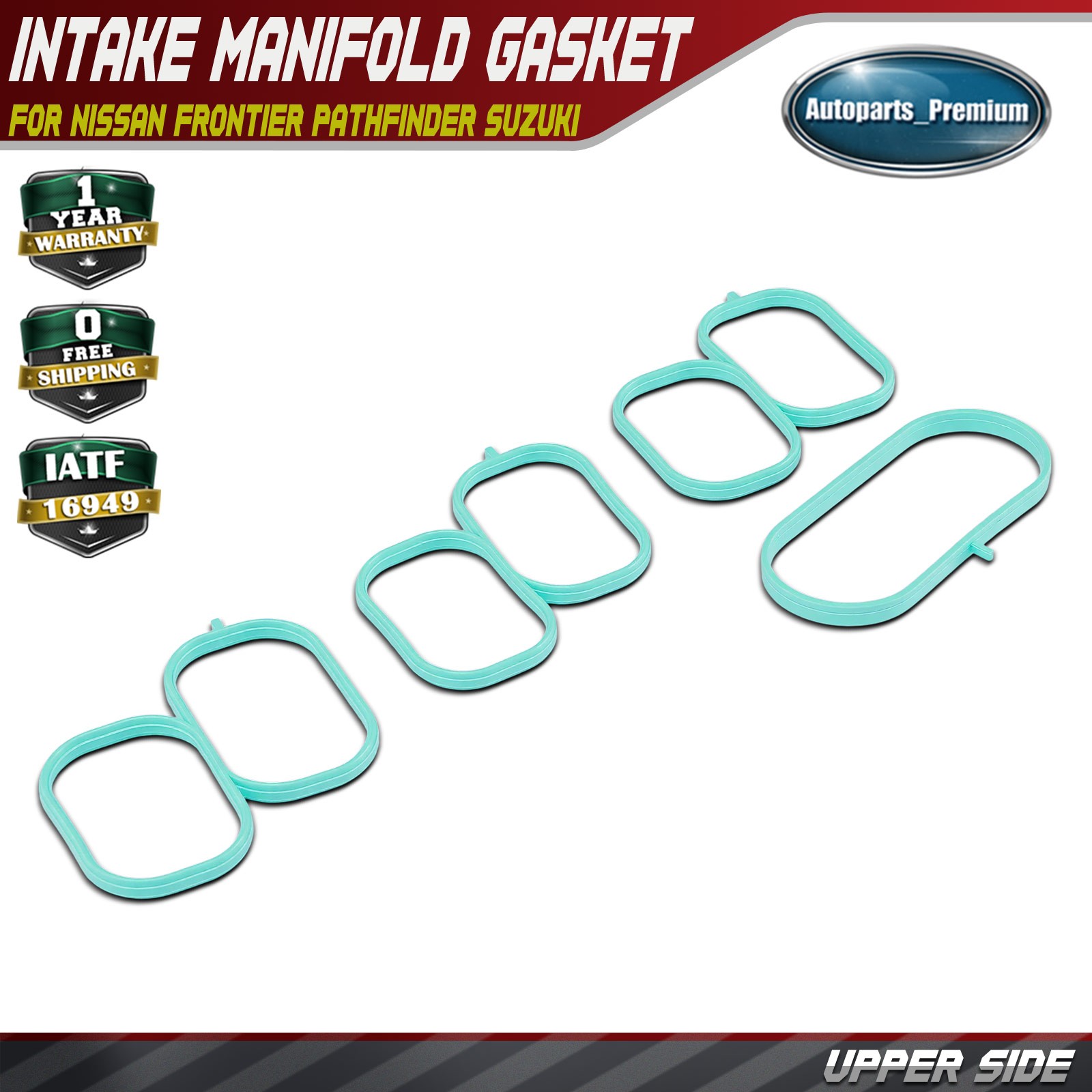 Upper Fuel Injection Plenum Gasket Set for Nissan Frontier 05-19 Pathfinder 4.0L