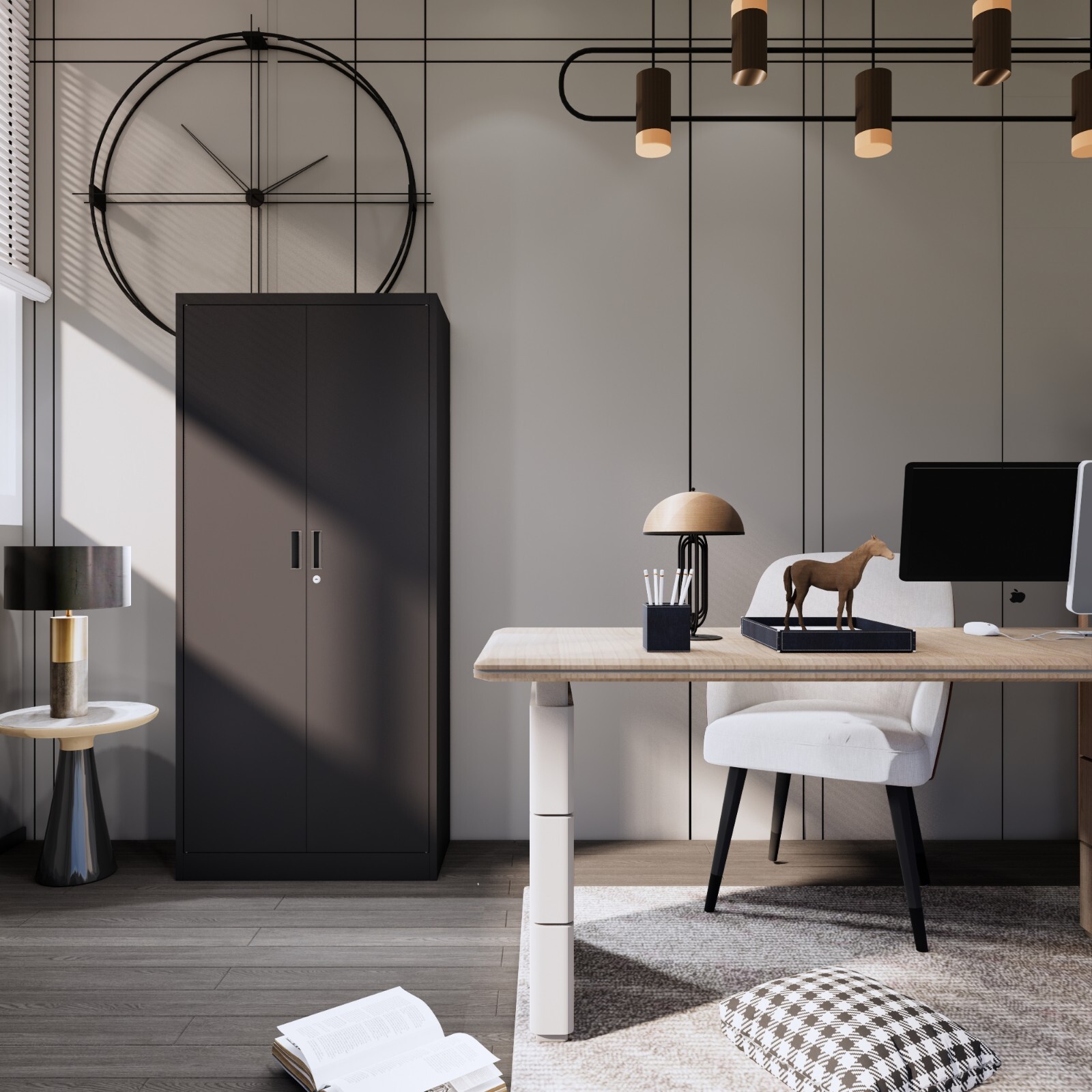 Locking Storage Cabinet with Adjustable Shelves, Metal Garage Storage Cabinet