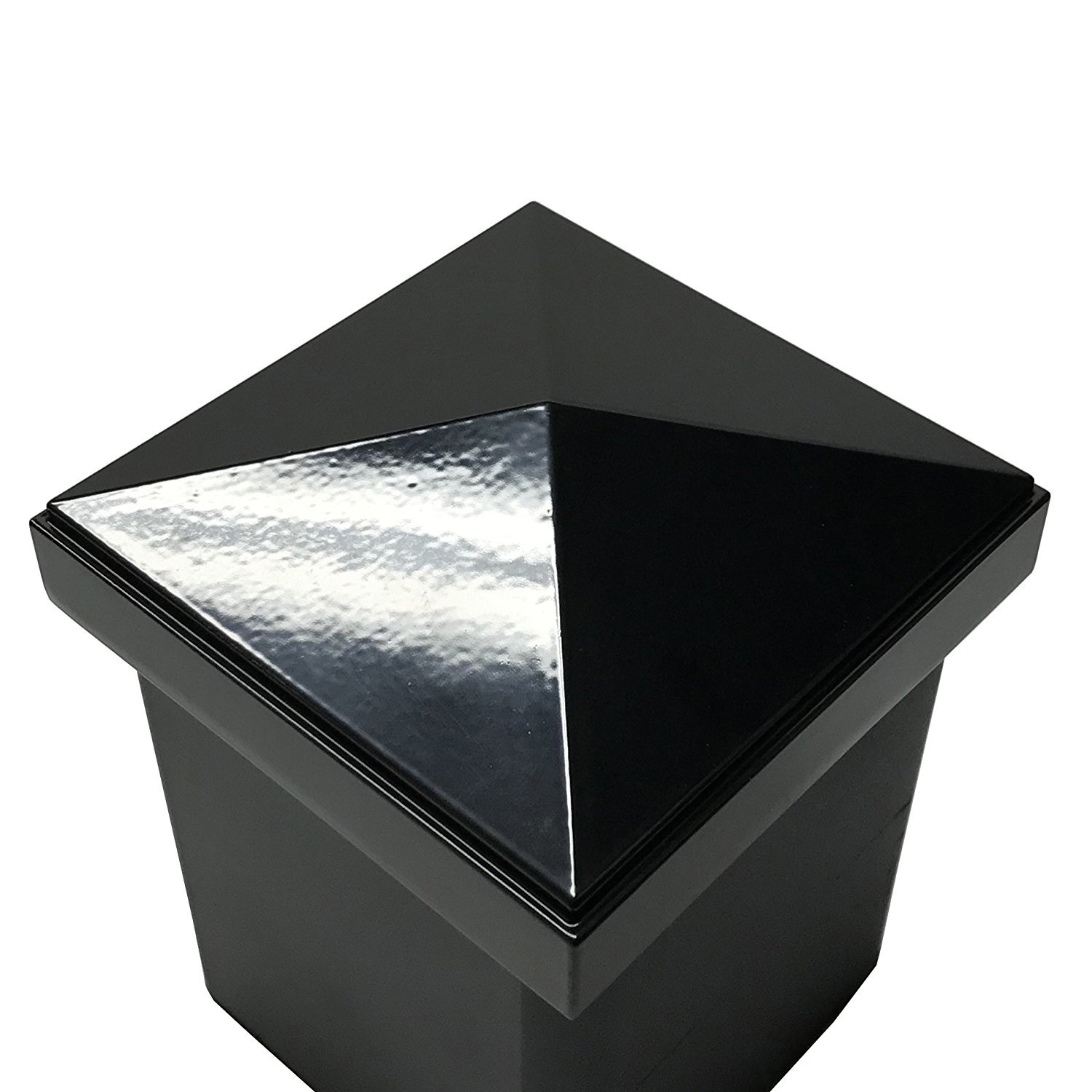 4" x 4" Decorex Hardware Aluminium Pyramid Post Cap for Metal Posts - Black