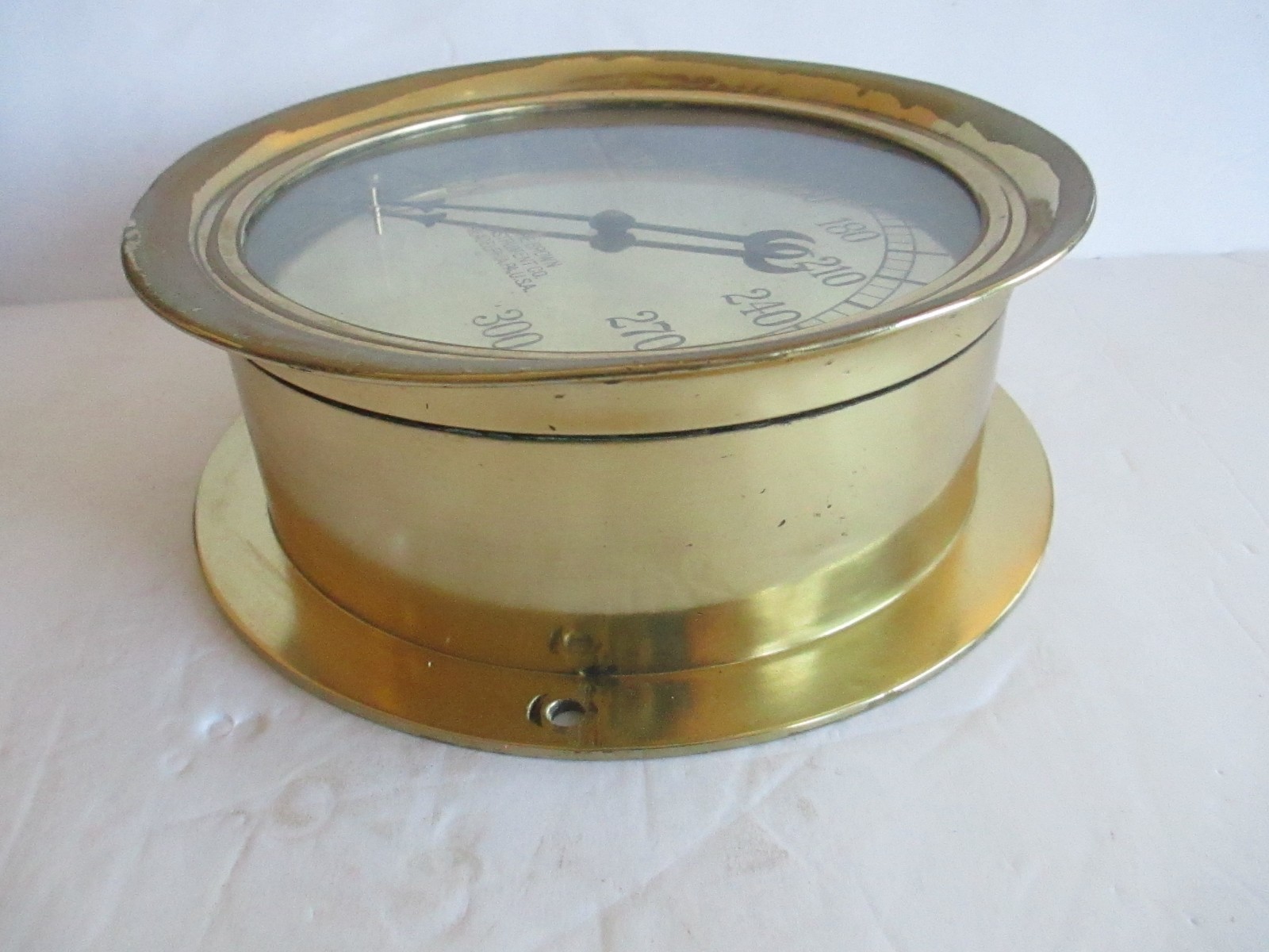 Vintage Brown Instrument Co. Gauge Steam Brass Ship Steam Train Philadelphia PA