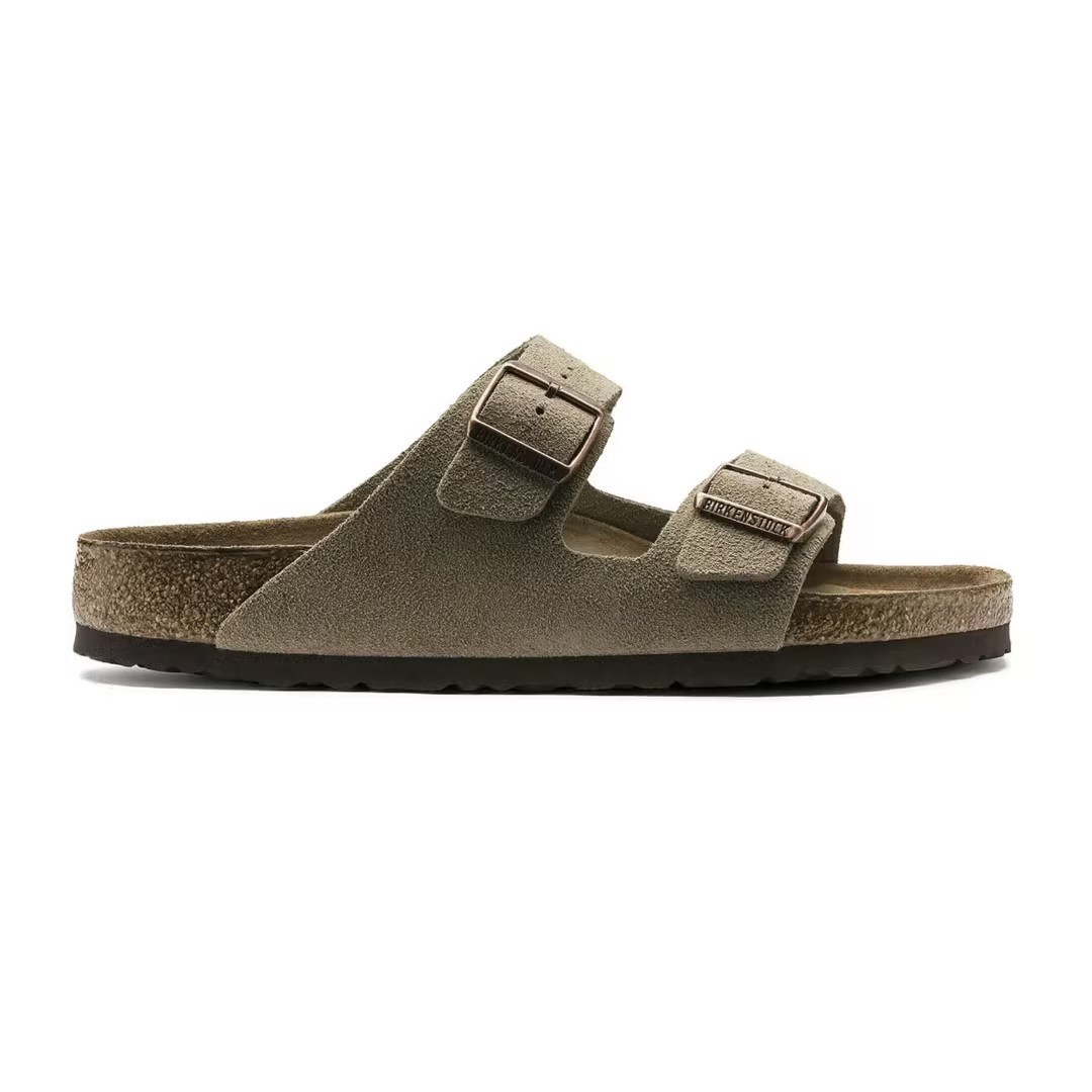 Birkenstock Arizona Soft Footbed Sandals Taupe Suede Leather Shoes EU37-45
