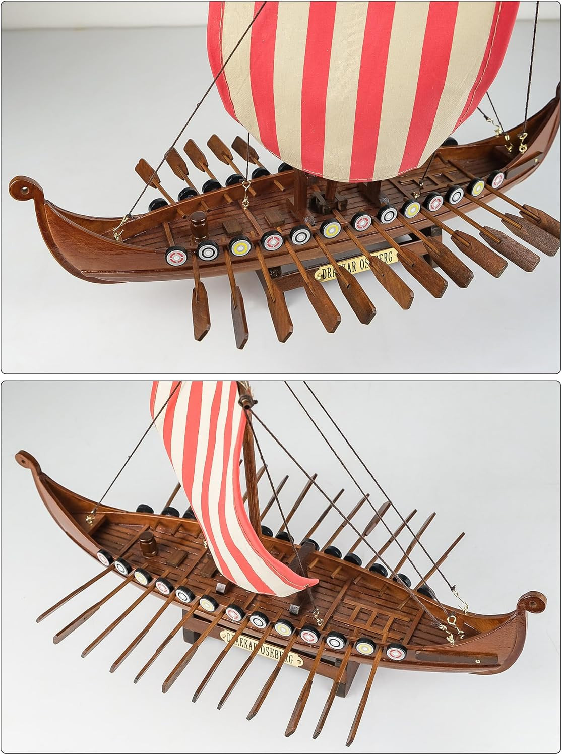SAILINGSTORY Wooden Viking Ship Model Drakkar Oseberg 1/60 Scale Replica Scandin