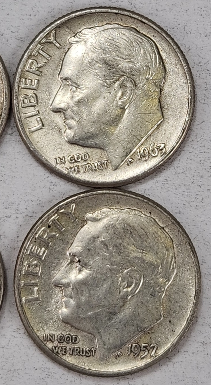 Roll of 50 Silver Roosevelt Dimes $5 Face Value 90% Silver Coins Mixed Dates LR7