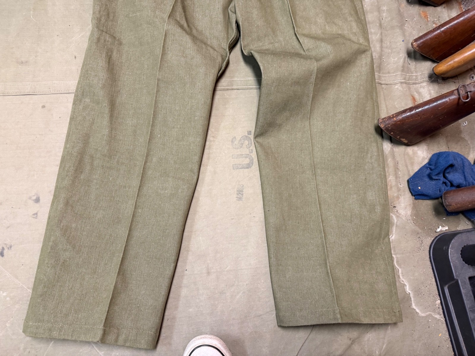 WWII BRITISH ARMY P1937 P37 SUMMER DENIM BATTLEDRESS FIELD TROUSERS-SIZE 3XL