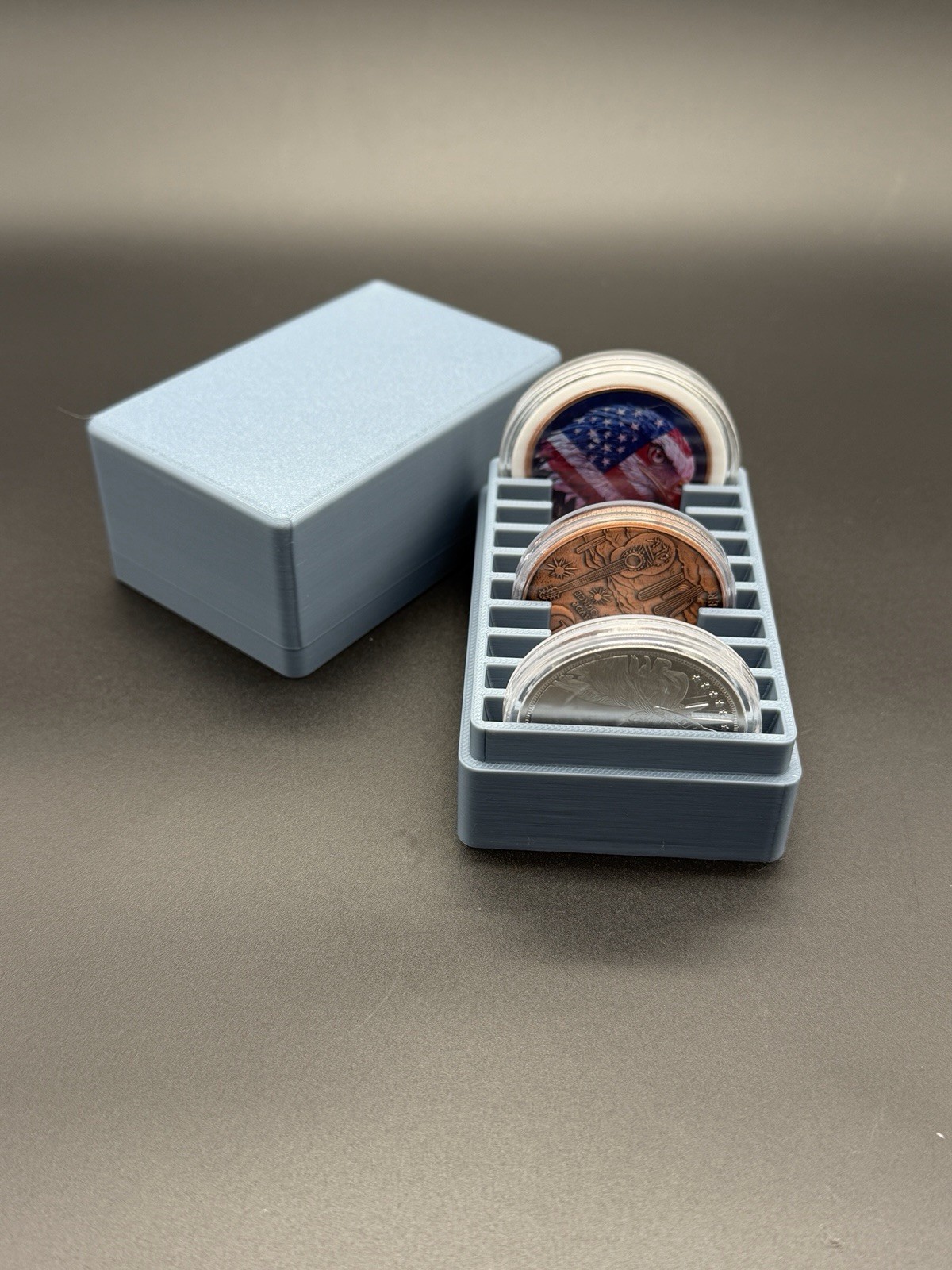 Silver Storage Box/Holder Holds 10x 1oz Silver Bars In Standard Capsules