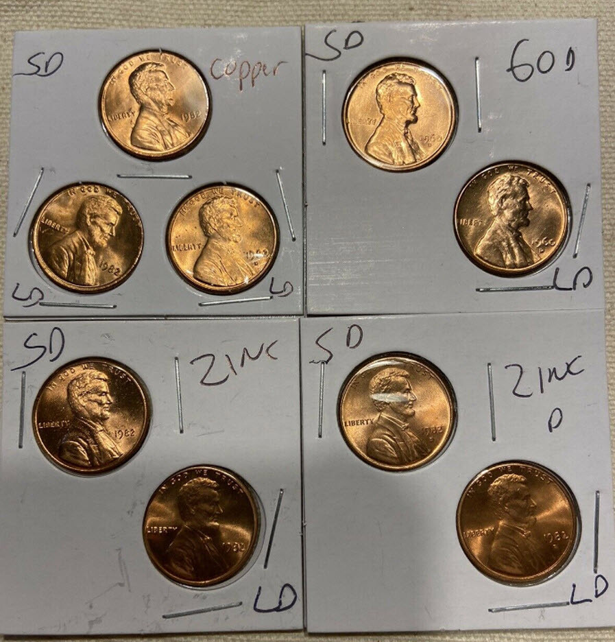 1958-1959-2025 PDS UNC Set 152 Lincolns+60D+SD+7 1982 variety+Free Buffalo,Wheat