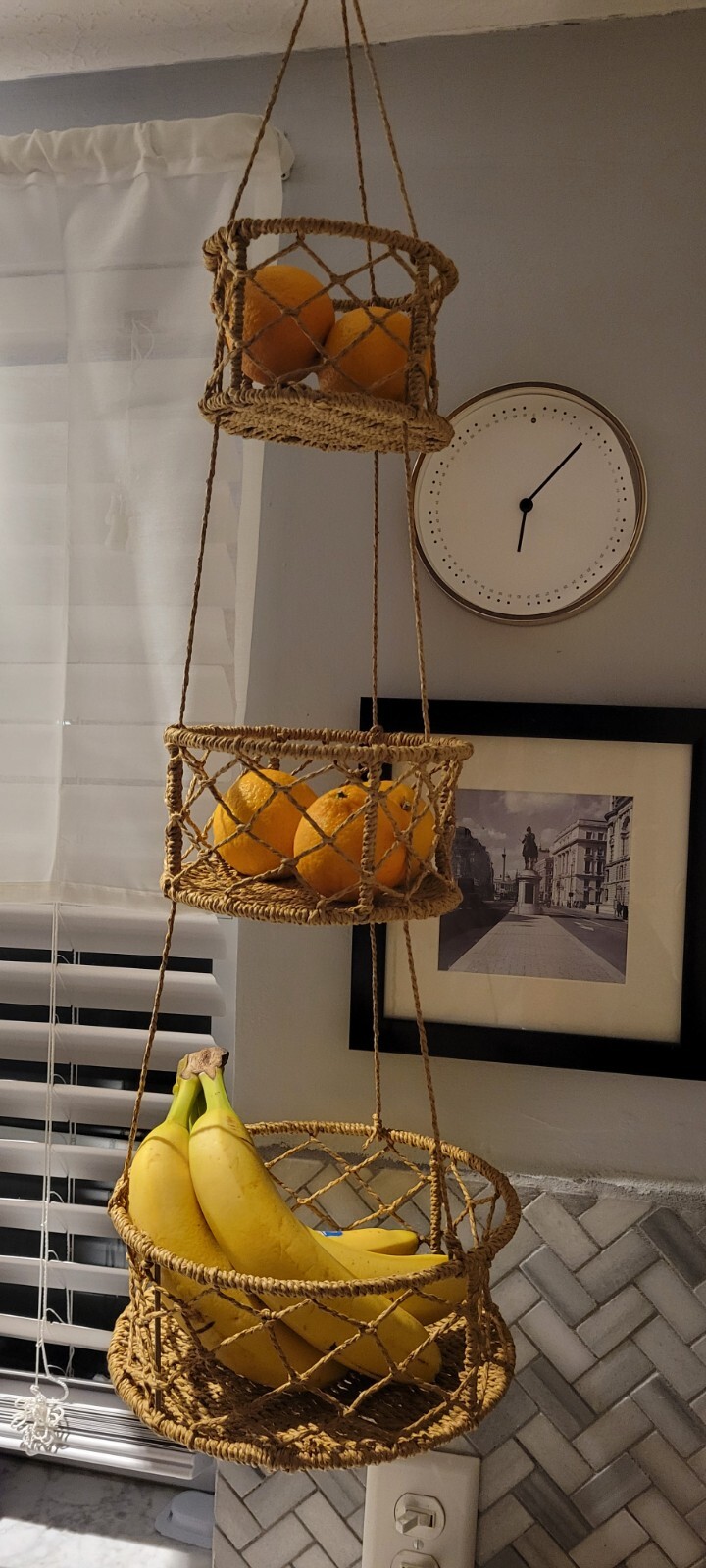 3 Tiers woven Hanging Fruit & Vegetable Baskets Storage Baskets, new