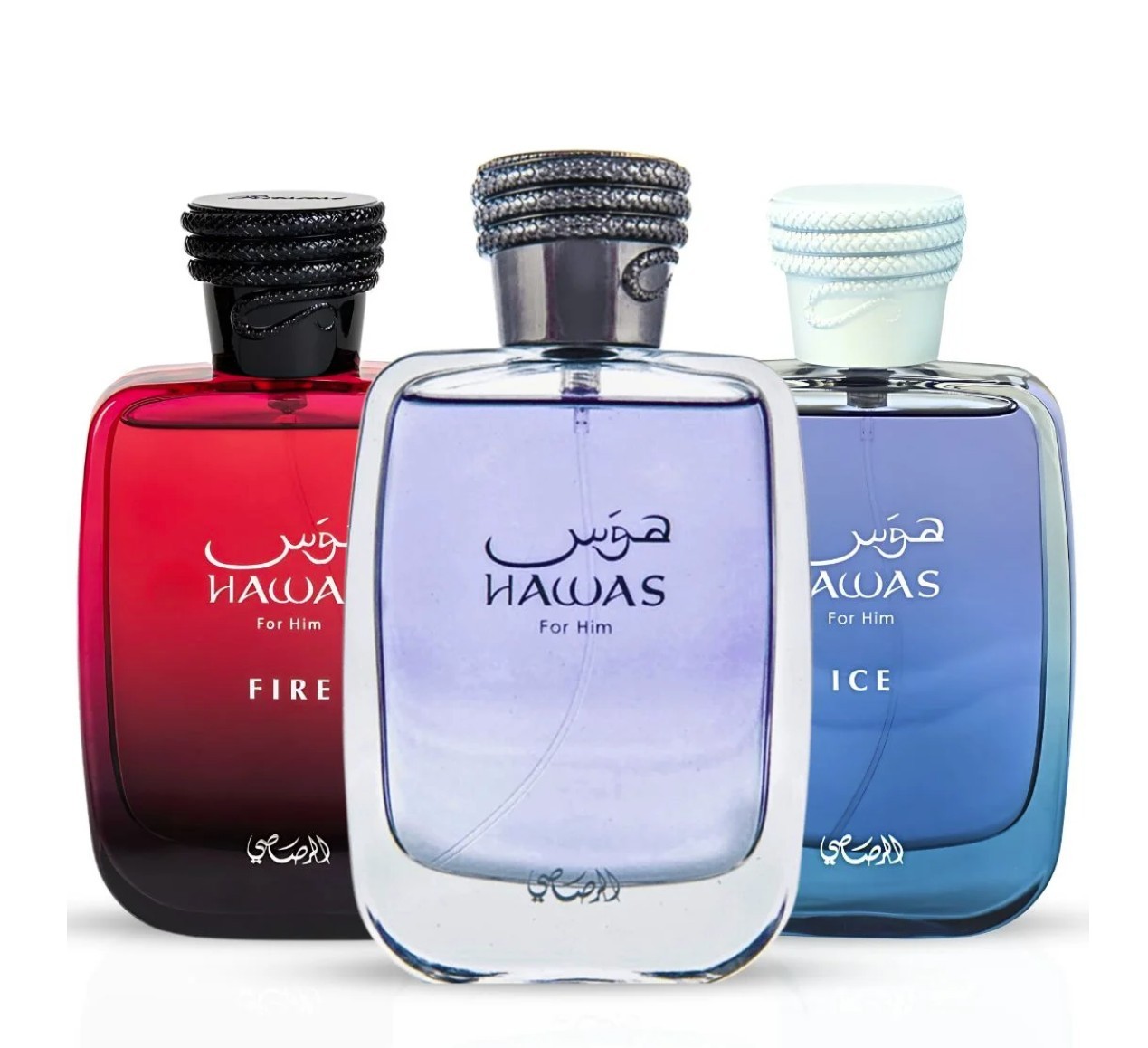 RASASI Hawas, Hawas Ice & Hawas Fire EDP Sprays(3.4 OZ) ULTIMATE COLLECTION 3PCS