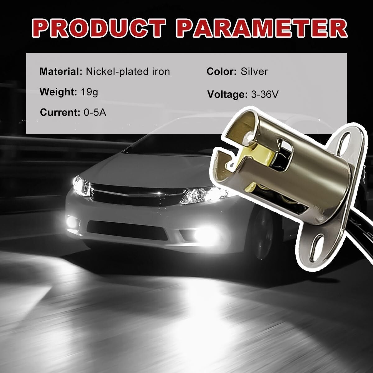 BAY15D 1157 LED Light Bulb Socket Holder with Wire Connector for Car Auto Truck