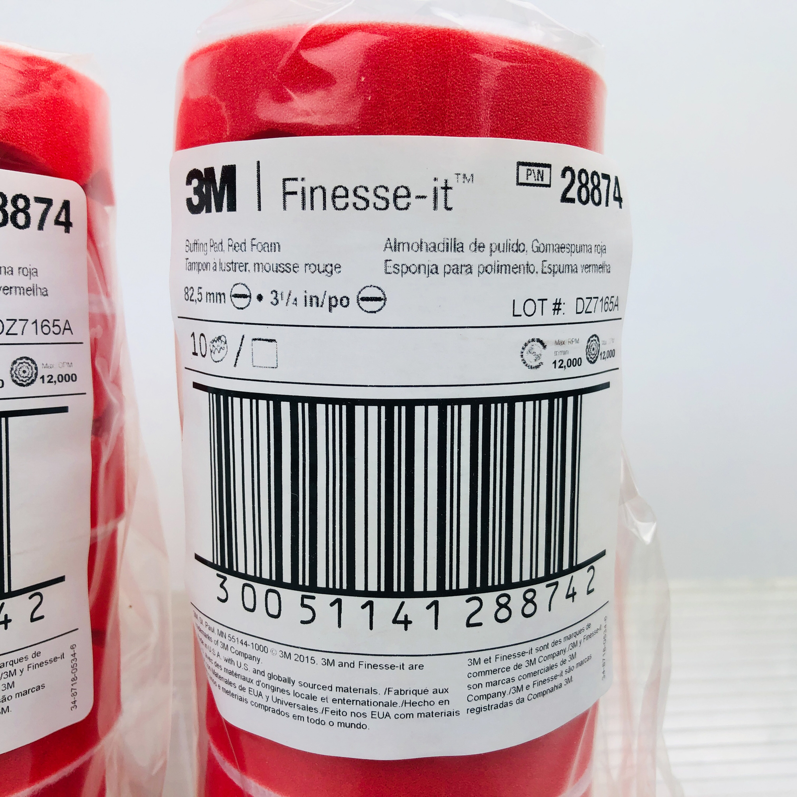 20pk 3M Buffing Pad Finesse-It 28874 Red Foam Waffle Face 3-1/4 Inch New