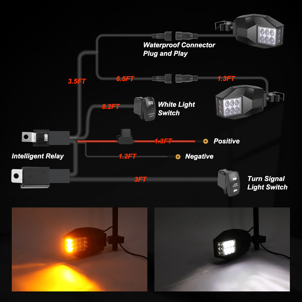 UTV Rear View Side Mirrors W/ LED Turn Lights For 2017-2023 Can Am Maverick X3 R
