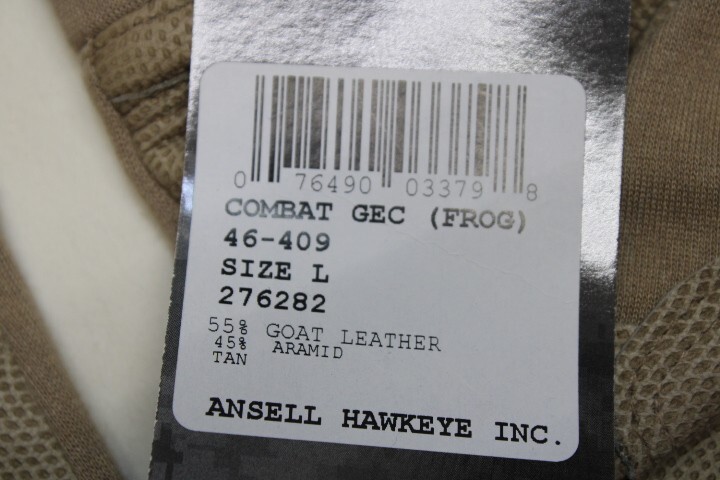 US Military USMC ANSELL HAWKEYE FROG COMBAT FR Flame Resistant GLOVES SZ L LARGE