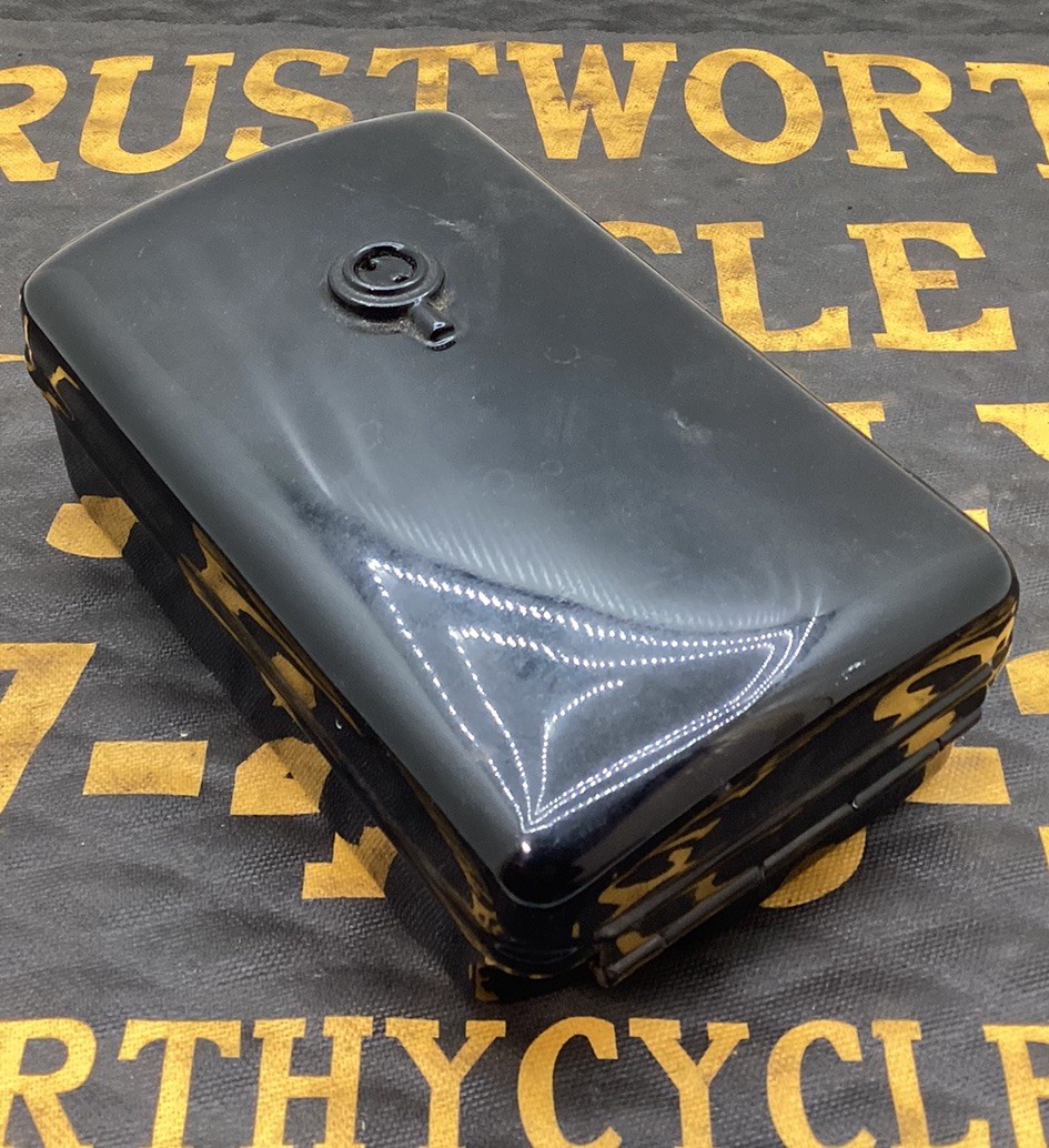 1935 – 1940 HARLEY WL WLD 45 ORIGINAL OEM EARLY TOOLBOX — BEAUTIFULLY RESTORED