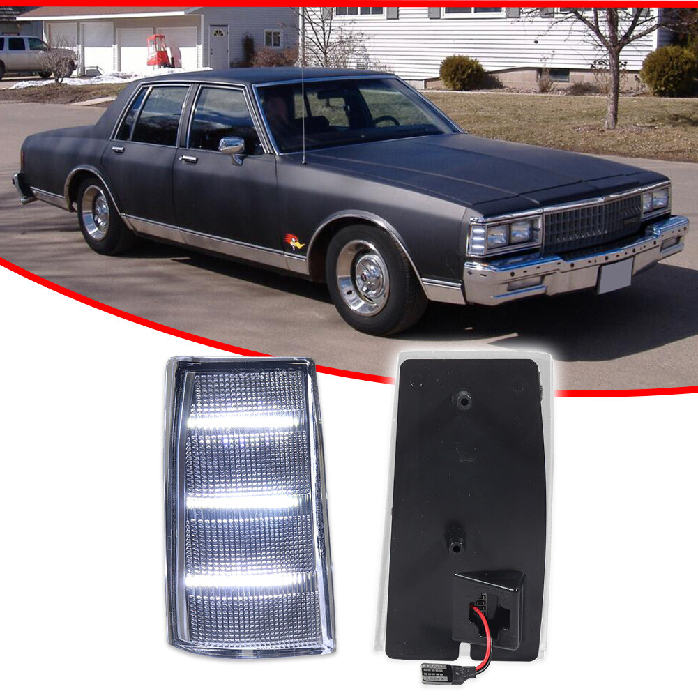 Clear Lens White LED Side Marker Corner Light For 1981-1985 Chevy Impala Caprice