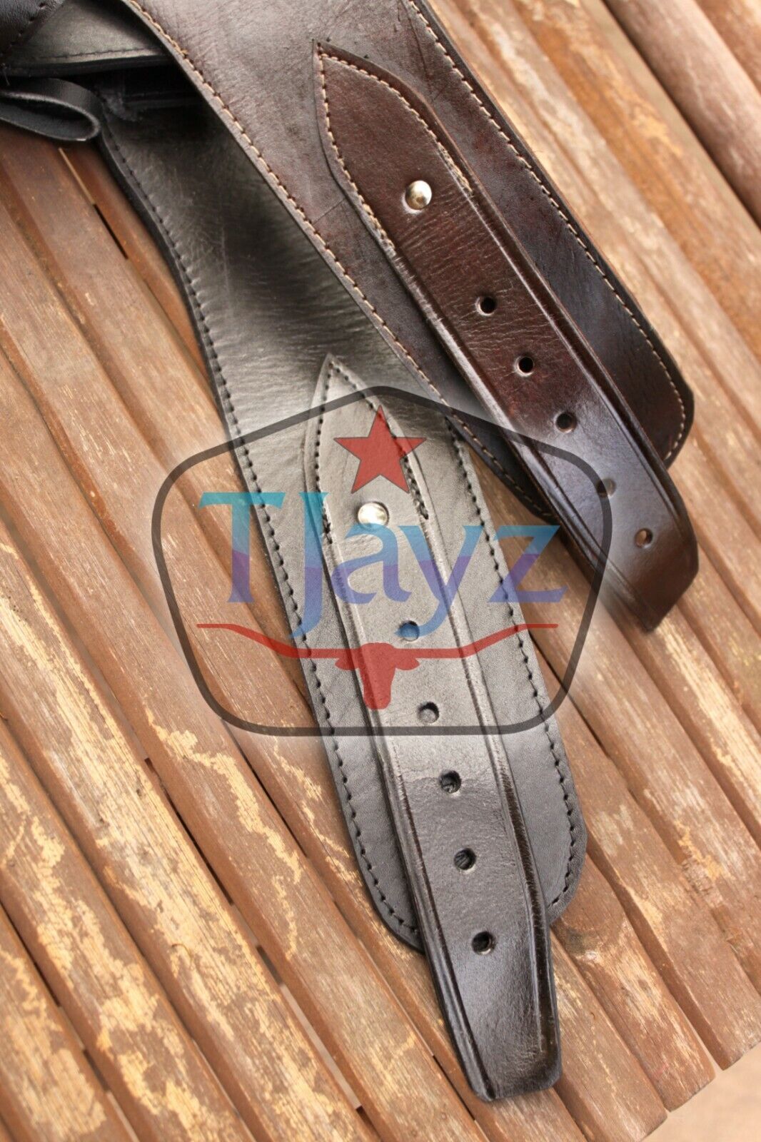22 Cal USA SELLER SASS Single Holster Gun Belt Drop TOOLED LEATHER Western Rig