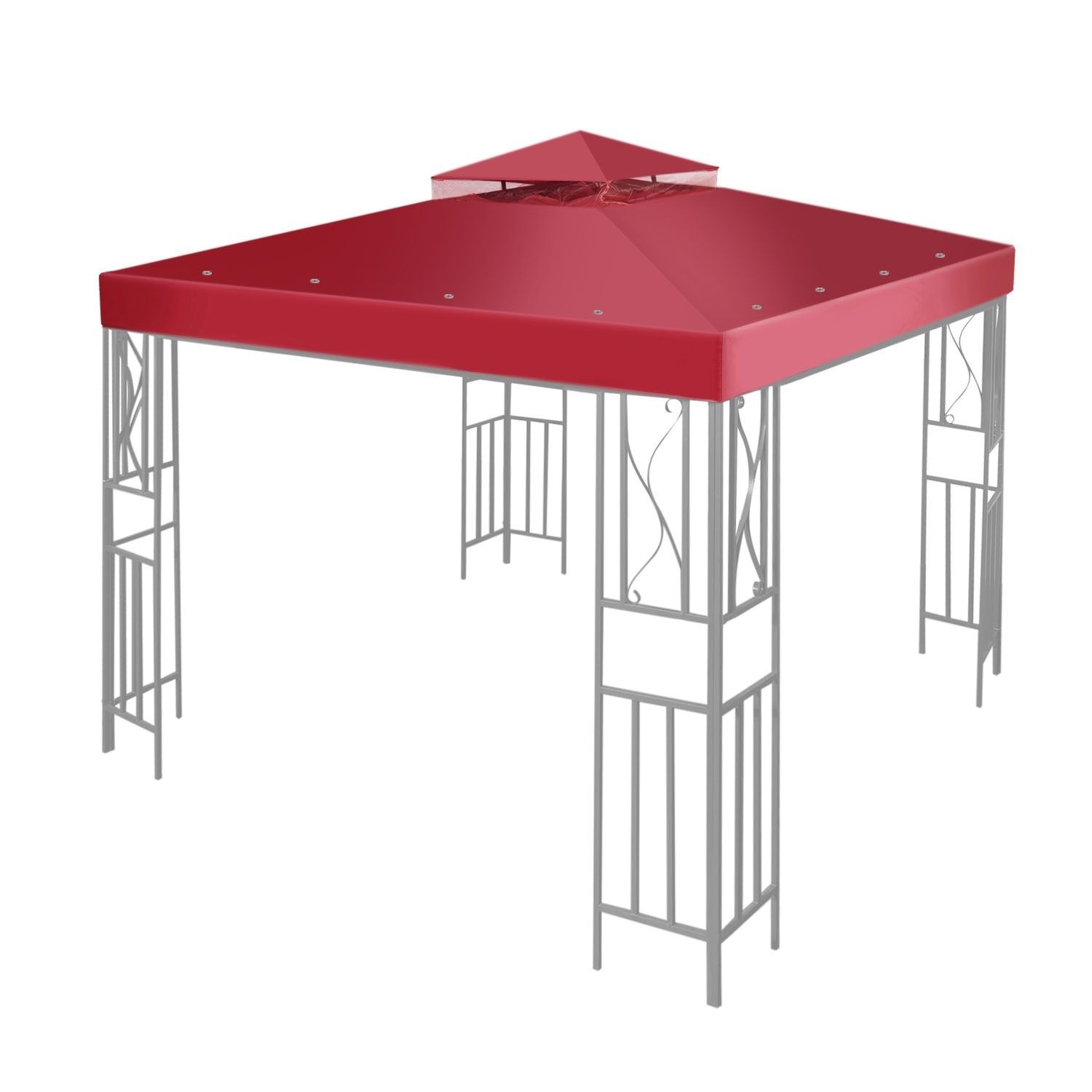 12 x 12 Feet Gazebo Canopy Top Replacement Cover 2Tier UV30 Garden Patio Red