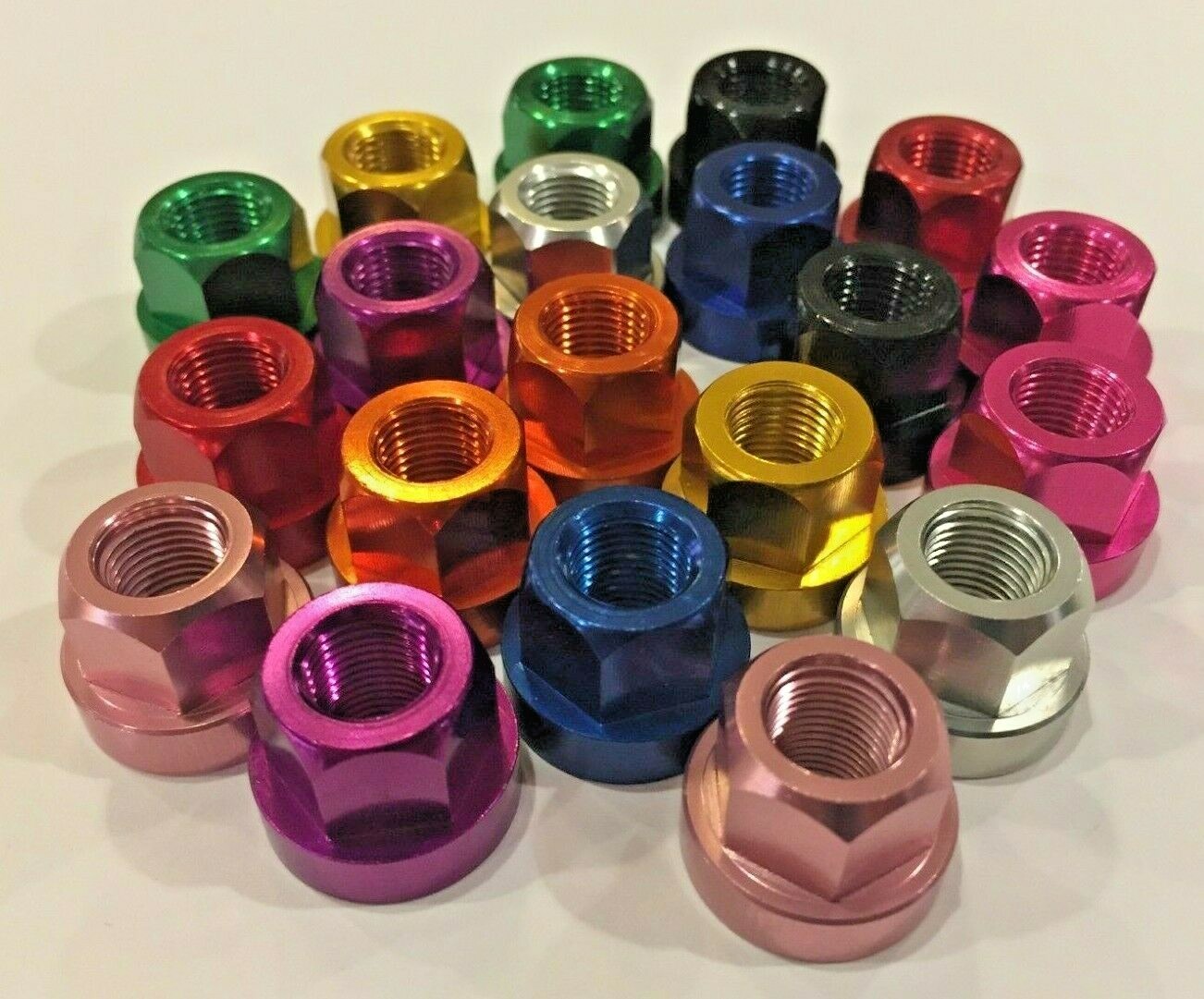 TNT BICYCLES - ALUMINUM AXLE NUTS - 3/8" x 26tpi  - SOLD AS PAIR (2pcs)