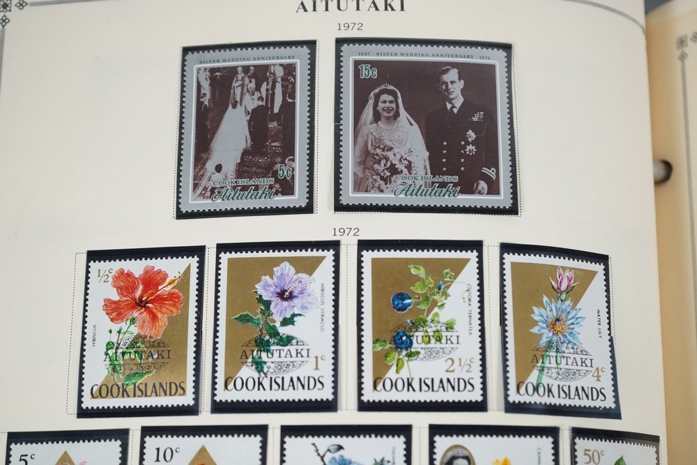 WORLDWIDE A-L 1970s COLLECTION OF 875+ STAMPS MINT & USED STORED IN SCOTT ALBUM