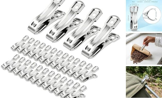 40 PCS Stainless Steel Greenhouse Clamps, Strong Grip Metal Clips for Garden -