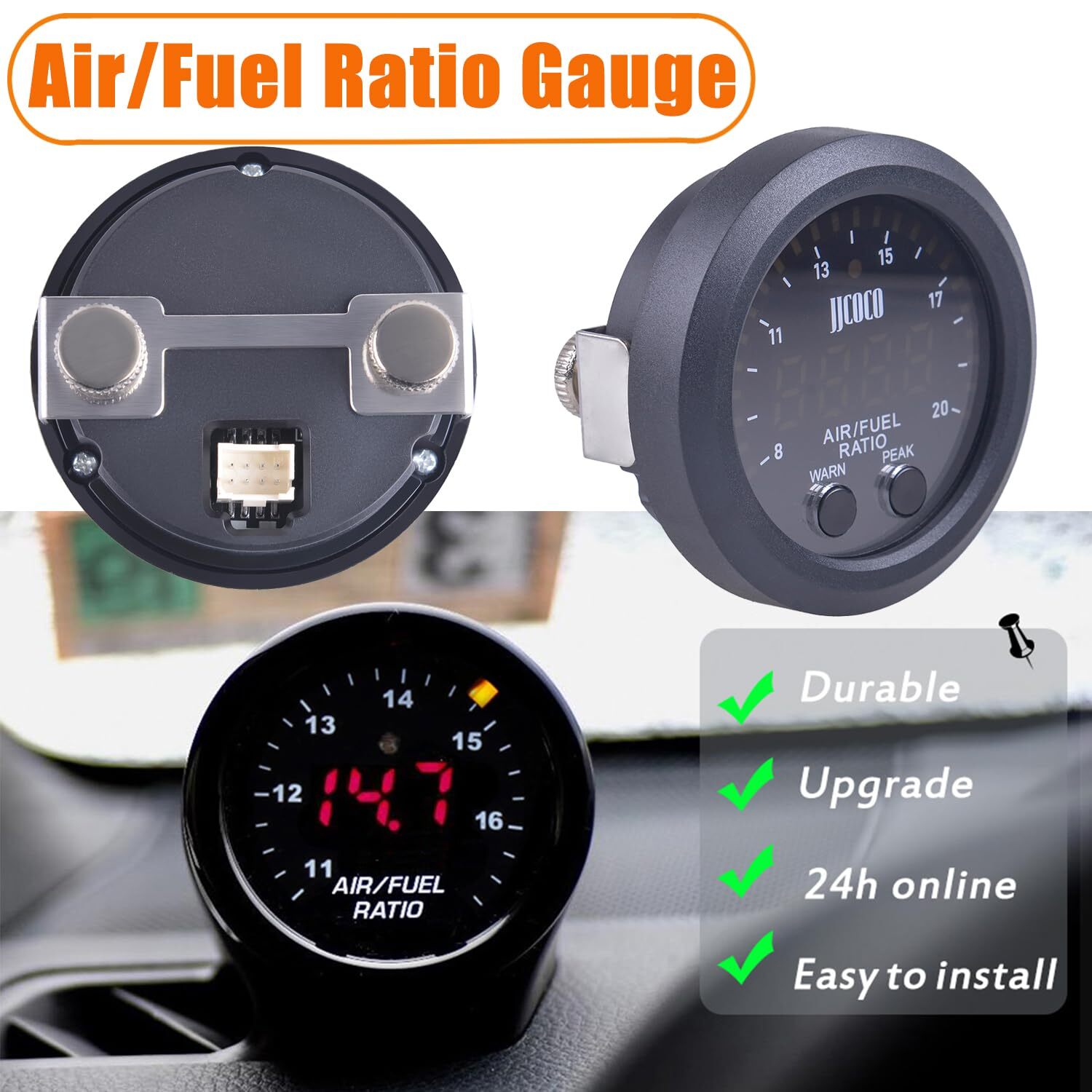 52mm A/F Ratio Gauge Kit LED Digital Display + LSU 4.9 Wideband Oxygen Sensor