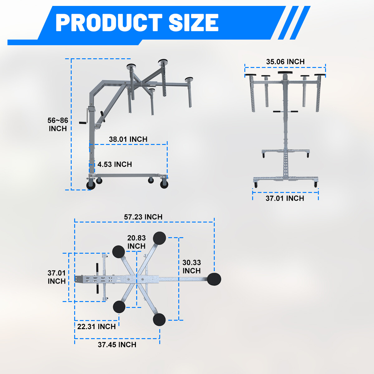Hard Top Removal Lift Holder Storage For Ford Bronco Jeep JK JL Movable Lift Car