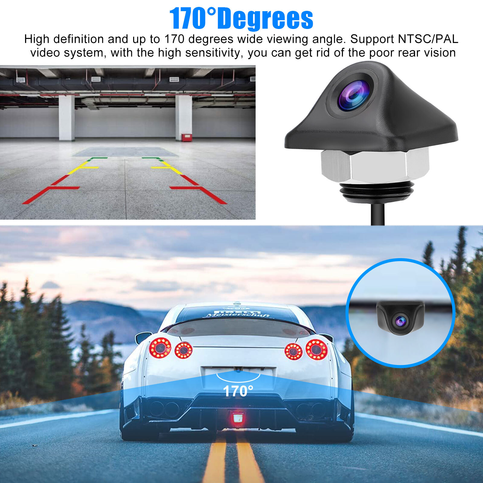 170° Car Rear View Backup Camera Reverse Parking Cam Waterproof HD Night Vision