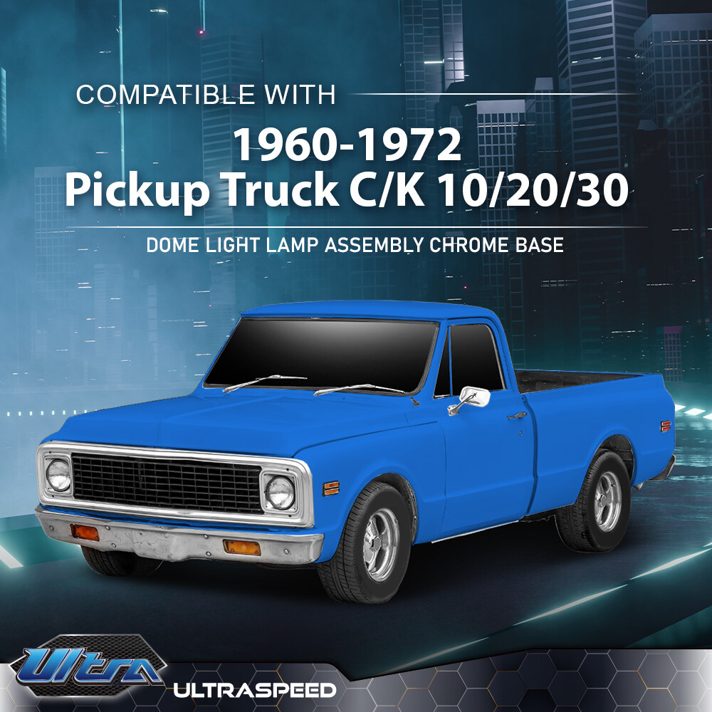 Fit For 1960-1972 Chevy GMC Pickup Truck C/K Chrome Dome Light Lamp Assembly