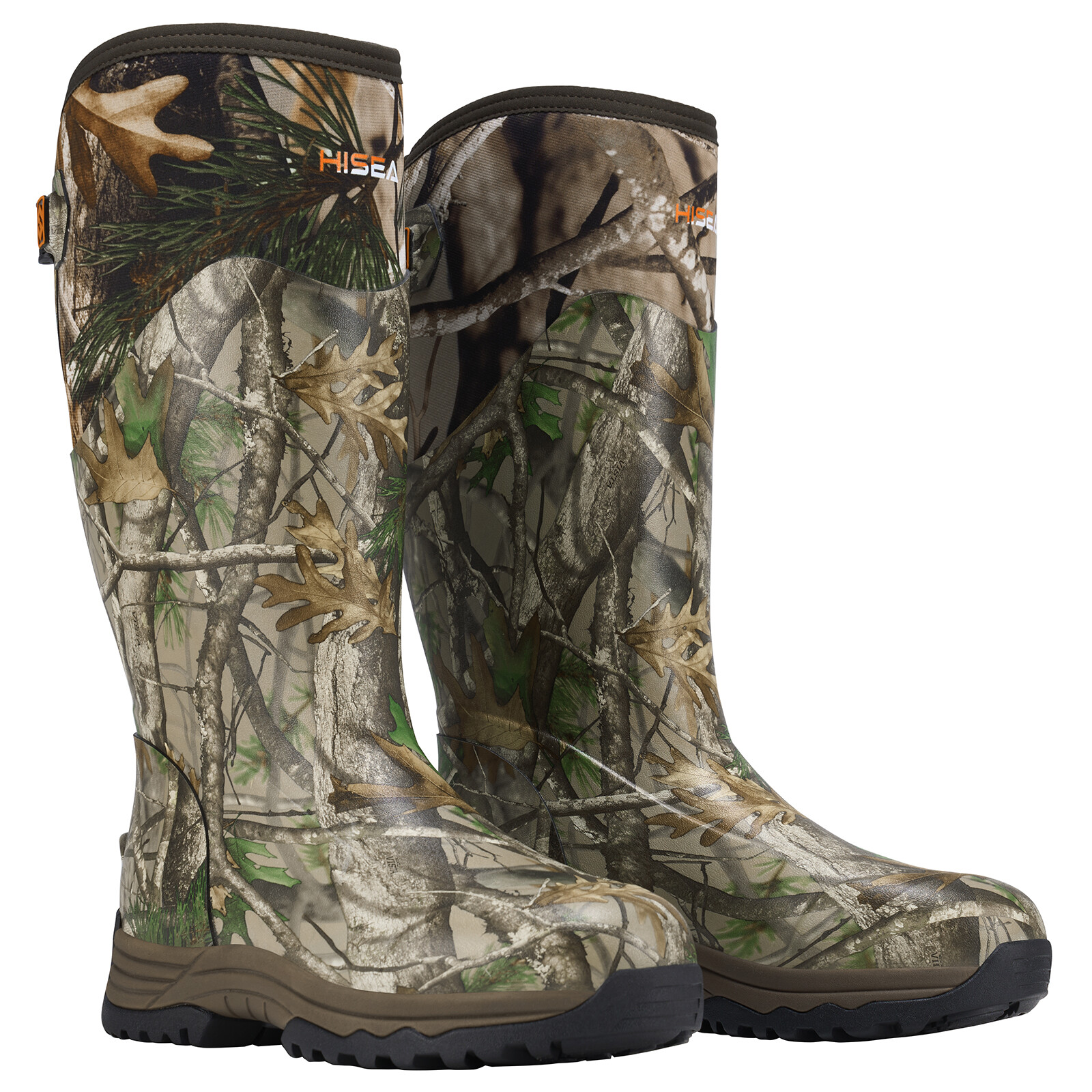 HISEA Men's Rubber Boots Neoprene Insulated Rain Boots Mud Working Hunting Boots