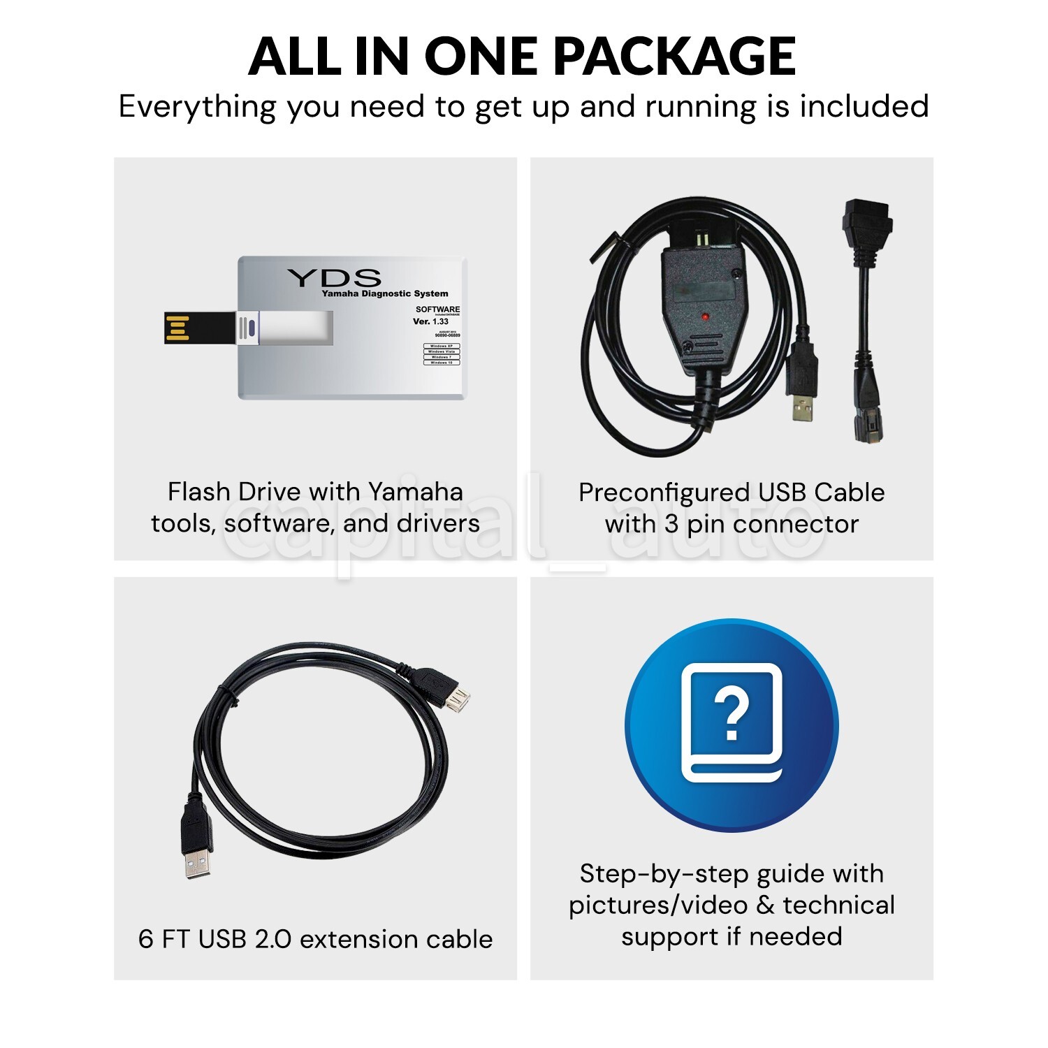 Diagnostic cable adapter scanner kit for Yamaha YDS Outboard WaveRunner Jet Boat