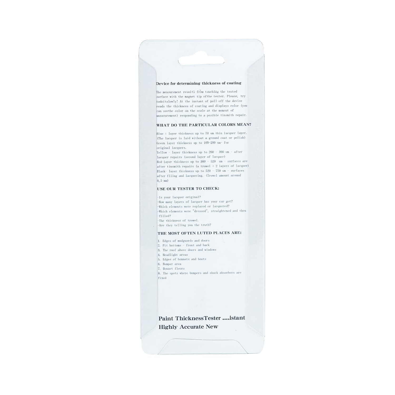 Mcbazel Paint Thickness Tester Meter Gauge, Magnetic Car Paint Coating Tester, C