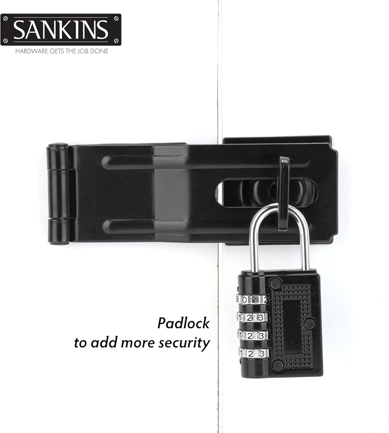 4-1/2" Swivel Staple Safety Hasps, Gate Door Hasp Latches Safety Packlock Clasp